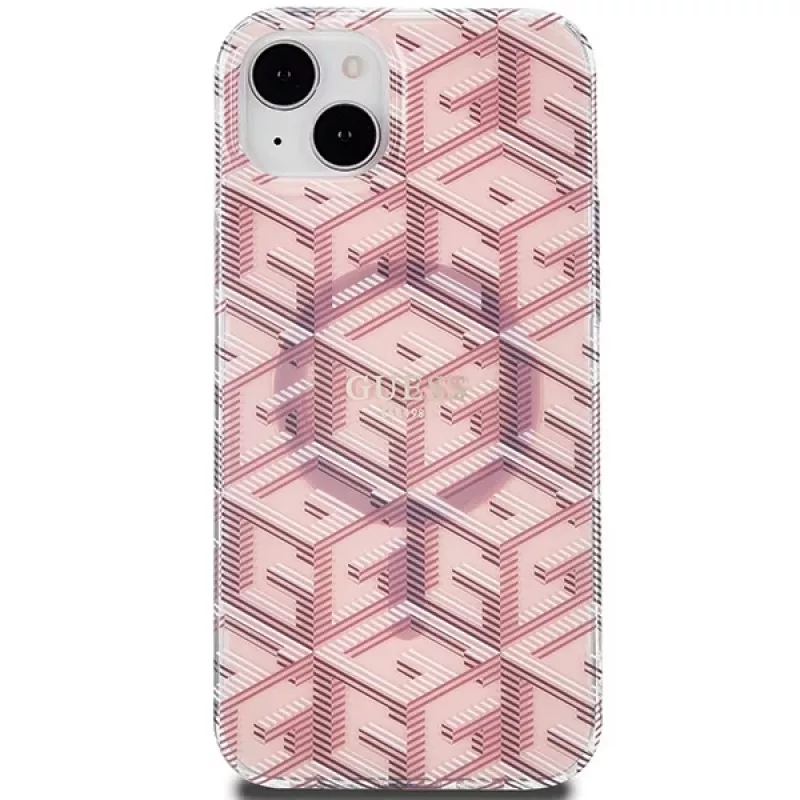 Guess GUHMP15MHGCUSTGP Capa rígida IML GCube MagSafe para iPhone 15 Plus / 14 Plus 6,7