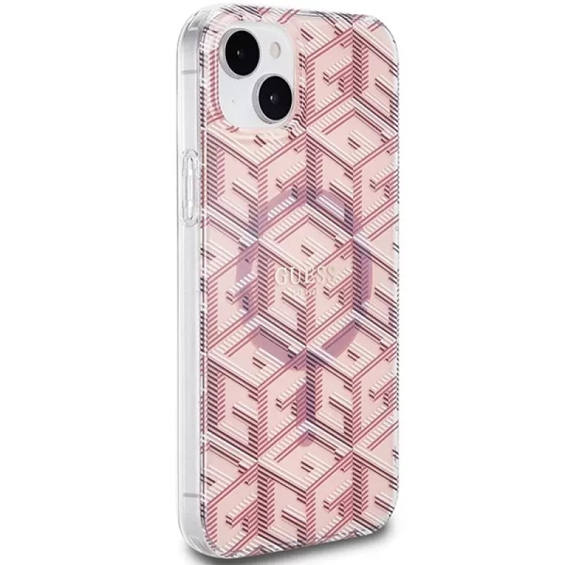 Guess GUHMP15MHGCUSTGP Capa rígida IML GCube MagSafe para iPhone 15 Plus / 14 Plus 6,7