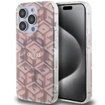 Guess GUHMP15LHGCUSTGP Capa rígida IML GCube MagSafe para iPhone 15 Pro 6,1