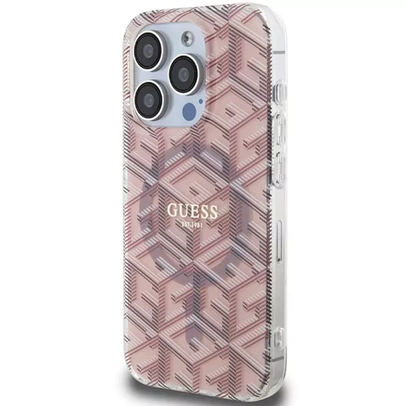 Guess GUHMP15LHGCUSTGP Capa rígida IML GCube MagSafe para iPhone 15 Pro 6,1