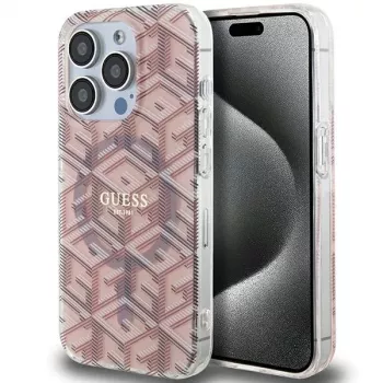 Guess GUHMP15XHGCUSTGP Capa rígida IML GCube MagSafe para iPhone 15 Pro Max 6,7