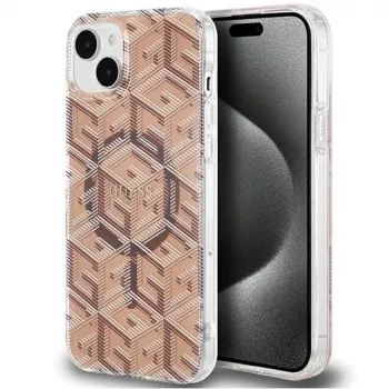 Guess GUHMP15SHGCUSTGW Capa rígida IML GCube MagSafe para iPhone 15 / 14 / 13 6,1
