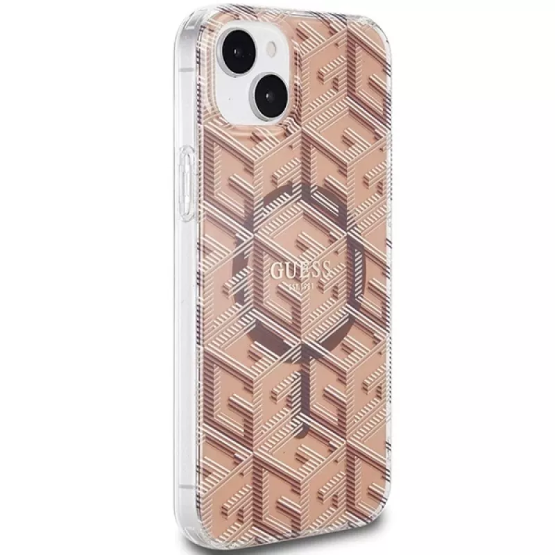 Guess GUHMP15SHGCUSTGW Capa rígida IML GCube MagSafe para iPhone 15 / 14 / 13 6,1
