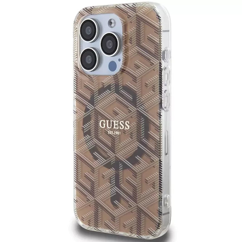 Guess Capa rígida G-Cube IML MagSafe para iPhone 15 Pro 6,1