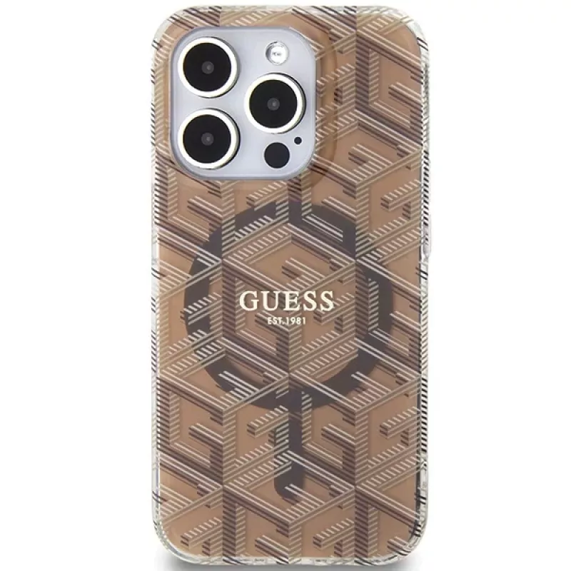 Guess Capa rígida G-Cube IML MagSafe para iPhone 15 Pro 6,1