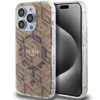 Guess GUHMP15XHGCUSTGW Capa rígida IML GCube MagSafe para iPhone 15 Pro Max 6,7