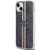 Guess GUHCP15MH4PSEGK Capa rígida para Apple iPhone 15 Plus / 14 Plus 6,7 inch preta 4G faixas douradas