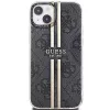 Guess GUHCP15MH4PSEGK Capa rígida para Apple iPhone 15 Plus / 14 Plus 6,7 inch preta 4G faixas douradas