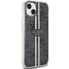 Guess GUHCP15MH4PSEGK Capa rígida para Apple iPhone 15 Plus / 14 Plus 6,7 inch preta 4G faixas douradas