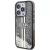 Guess GUHCP15LLFCSEGK Capa rígida Liquid Glitter Gold Stripes para iPhone 15 Pro 6,1