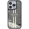 Guess GUHCP15LLFCSEGK Capa rígida Liquid Glitter Gold Stripes para iPhone 15 Pro 6,1