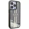 Guess GUHCP15LLFCSEGK Capa rígida Liquid Glitter Gold Stripes para iPhone 15 Pro 6,1