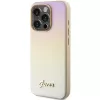 Guess GUHCP15XPSAIRSD Capa rígida Saffiano Iridescent Script para iPhone 15 Pro Max, dourada