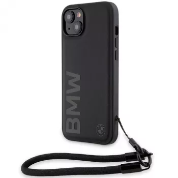 BMW Capa rígida Signature Leather Wordmark para iPhone 15 / 14 / 13 6,1