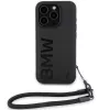 BMW Capa rígida Signature Leather Wordmark Cord para iPhone 15 Pro 6,1