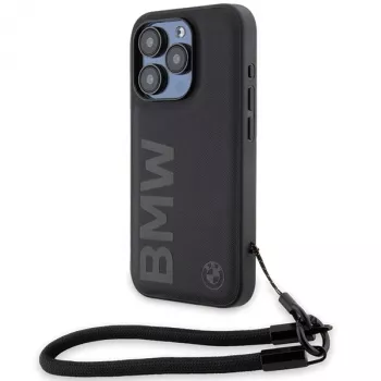 BMW Capa rígida Signature Leather para iPhone 15 Pro Max 6,7
