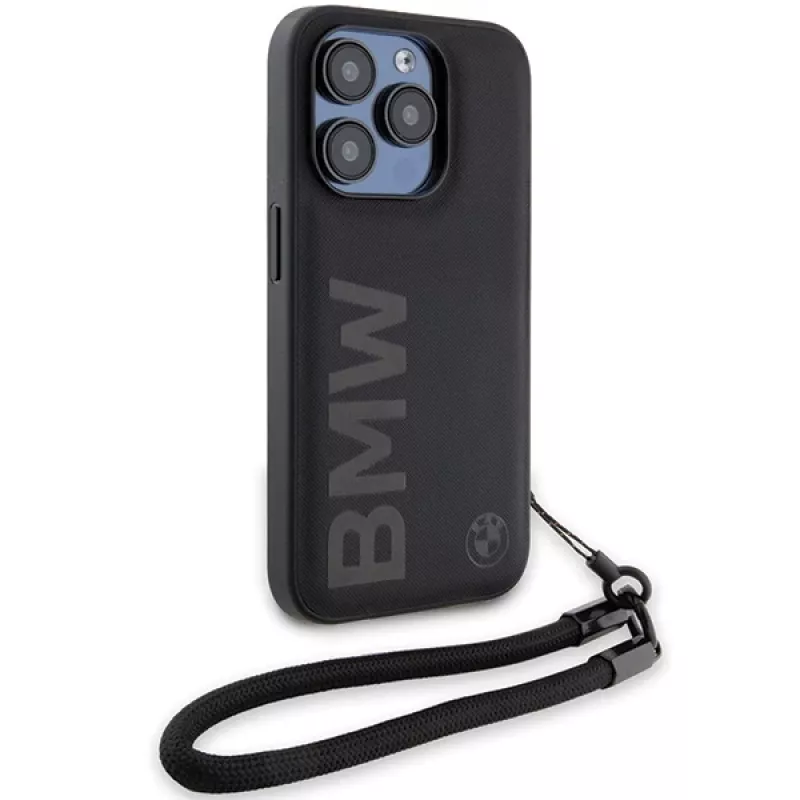BMW Capa rígida Signature Leather para iPhone 15 Pro Max 6,7