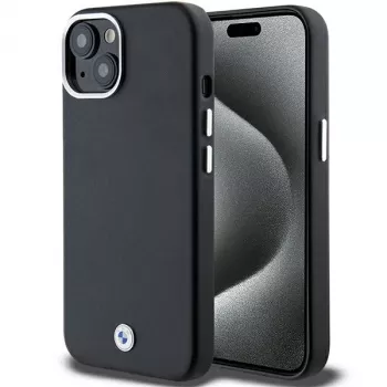 BMW M Collection Capa Signature Wrapped Metal MagSafe para iPhone 15 Plus / 14 Plus - preta