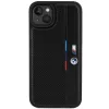 BMW M Collection Capa rígida perfurada Tricolor Line para iPhone 15 Plus / 14 Plus 6,7