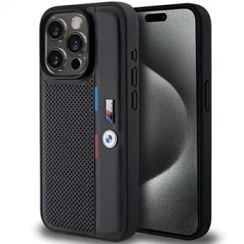 BMW Capa rígida perfurada Tricolor Line para Apple iPhone 15 Pro 6,1