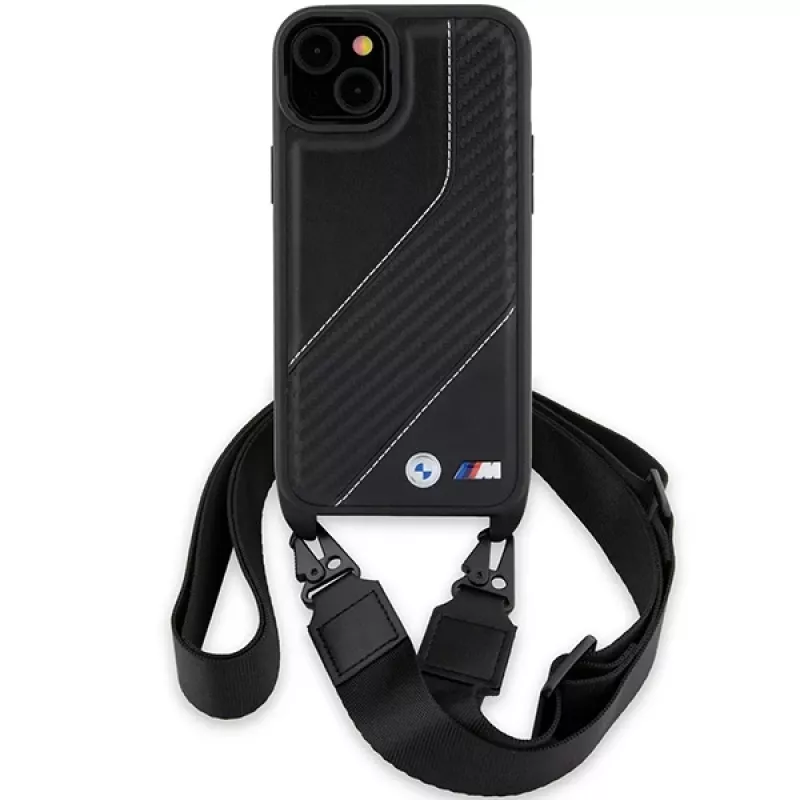 BMW M Edition Capa rígida Carbon Stripe & Strap para iPhone 15 Plus / 14 Plus 6,7