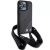 BMW BMHCP15L23PSCCK Capa rígida preta M Edition Carbon Stripe & Strap para iPhone 15 Pro 6,1