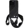 BMW BMHCP15X23PSCCK Capa rígida preta M Edition Carbon Stripe & Strap para iPhone 15 Pro Max 6,7