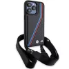 BMW M Edition Capa rígida Carbon Tricolor Lines com alça de mão para Apple iPhone 15 Pro Max 6,7