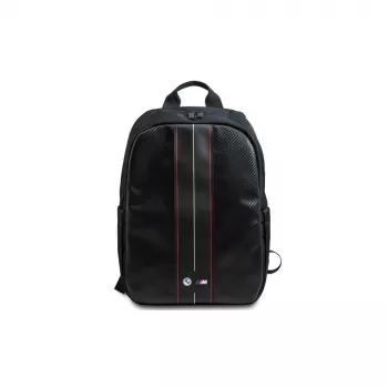 Mochila para portátil BMW Carbon Red Stripes 16 polegadas preta/vermelha