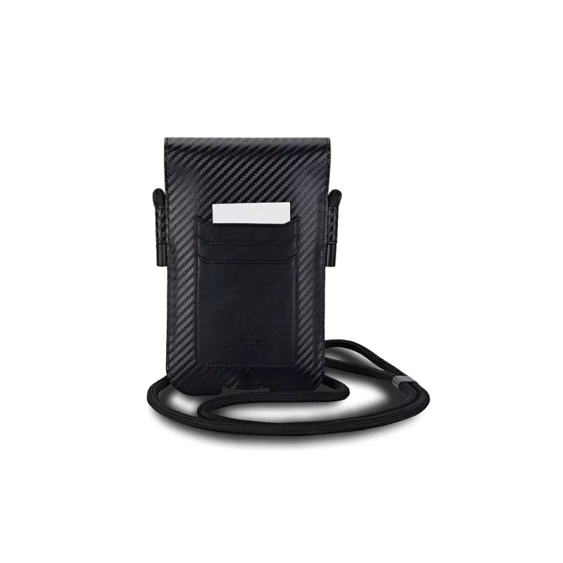 Bolsa-carteira BMW para iPhone 15 Pro Max - preta Carbon Red Stripes