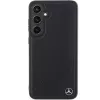 Capa rígida em pele Mercedes-Benz MEHMS24S23RBGVK S24 S921 preta Debossed Line MagSafe para Samsung Galaxy S24
