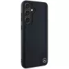 Capa rígida em pele Mercedes-Benz MEHMS24S23RBGVK S24 S921 preta Debossed Line MagSafe para Samsung Galaxy S24