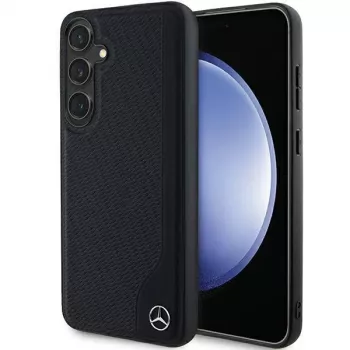 Capa rígida em pele MagSafe Mercedes-Benz Debossed Line para Samsung Galaxy S24+ (SM-S926) - preta