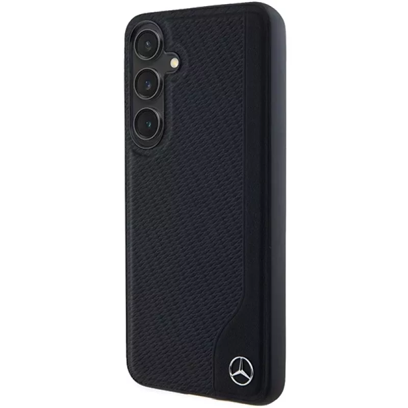 Capa rígida em pele MagSafe Mercedes-Benz Debossed Line para Samsung Galaxy S24+ (SM-S926) - preta