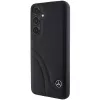 Capa rígida em pele Mercedes-Benz MEHCS24S23RBCSK S24 S921 preta Curved Stitches para Samsung Galaxy S24