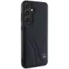 Capa rígida em pele Mercedes-Benz MEHCS24S23RBCSK S24 S921 preta Curved Stitches para Samsung Galaxy S24