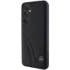 Capa rígida em pele Mercedes-Benz MEHCS24M23RBCSK S24+ S926 preta Curved Stitches para Samsung Galaxy S24+