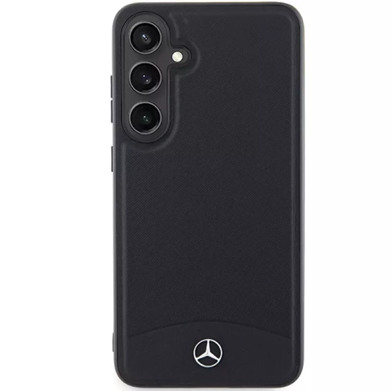 Capa rígida em pele Mercedes-Benz S24+ S926 texturada e lisa MagSafe para Samsung Galaxy S24+