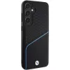Capa rígida em pele MagSafe BMW Signature Textured & Line para Samsung Galaxy S24, preta