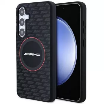 Capa rígida em silicone AMG AMHMS24S23SMRK Carbon Pattern MagSafe para Samsung Galaxy S24 (S921) preta