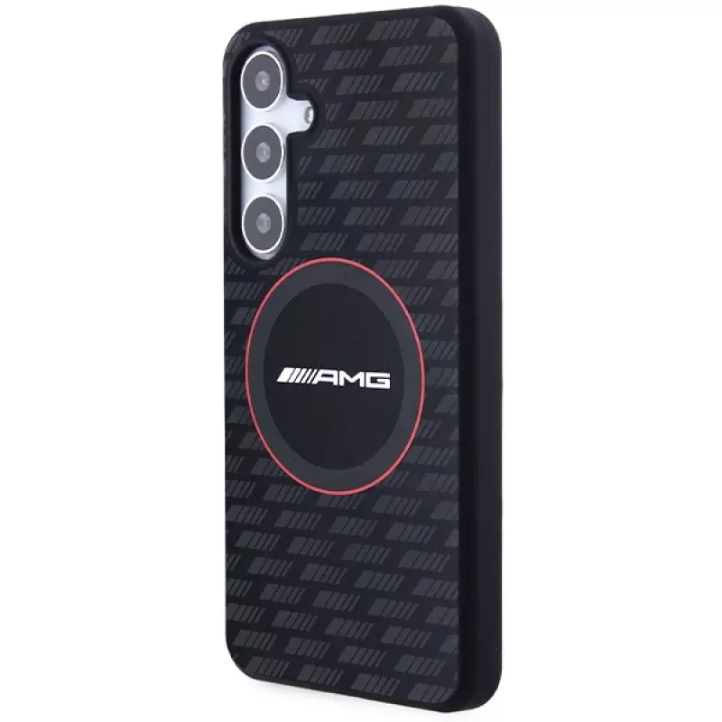 Capa rígida em silicone AMG AMHMS24S23SMRK Carbon Pattern MagSafe para Samsung Galaxy S24 (S921) preta