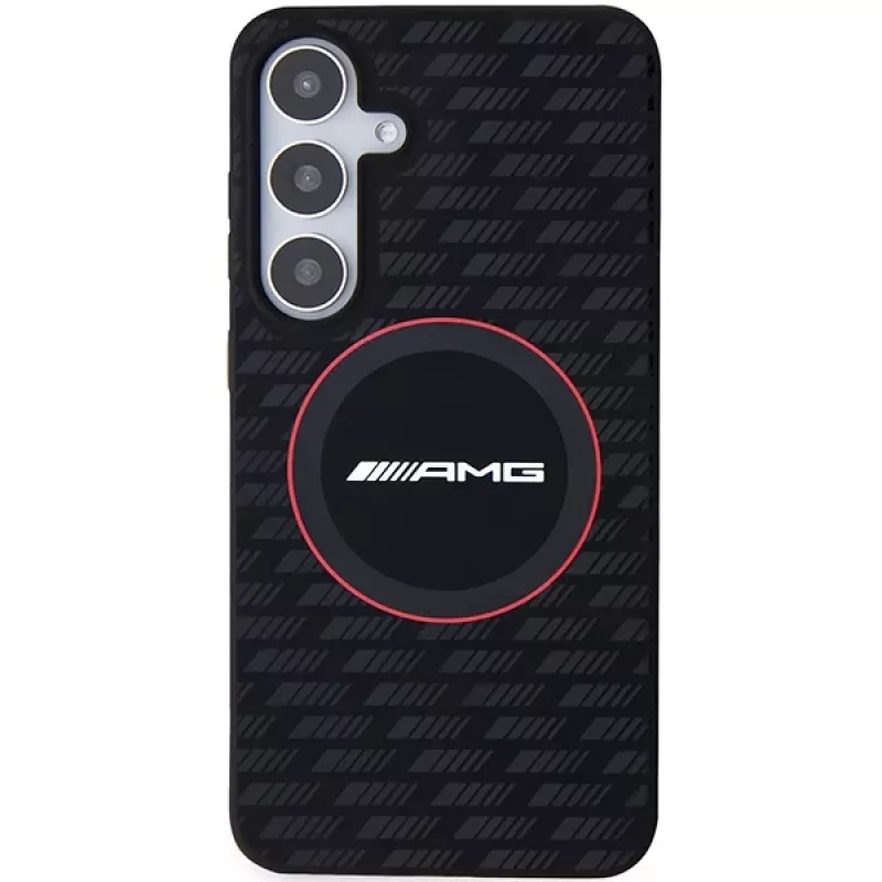 Capa rígida em silicone AMG AMHMS24S23SMRK Carbon Pattern MagSafe para Samsung Galaxy S24 (S921) preta