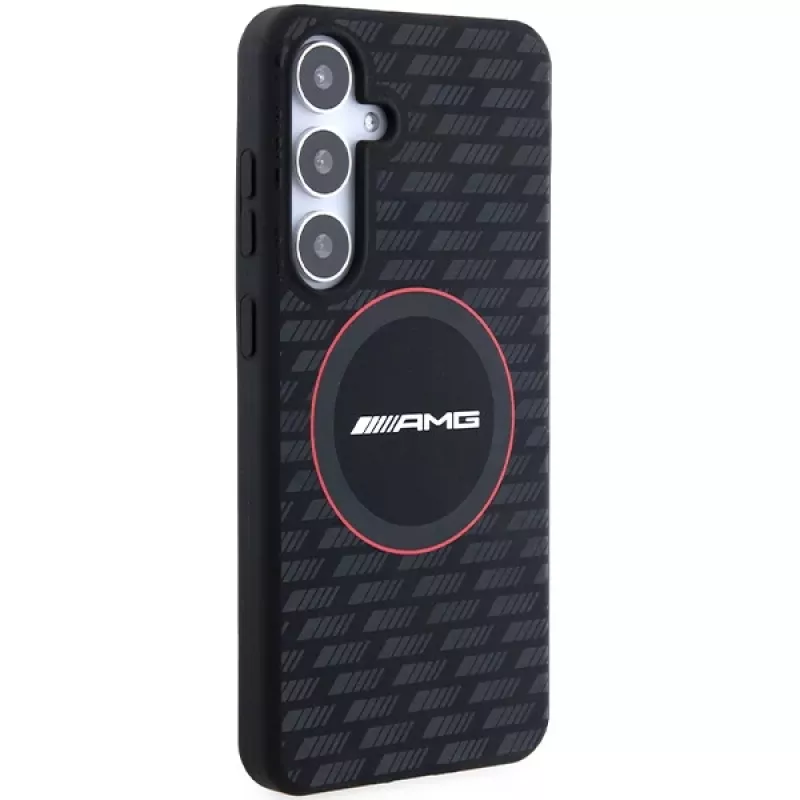 Capa rígida em silicone AMG AMHMS24S23SMRK Carbon Pattern MagSafe para Samsung Galaxy S24 (S921) preta