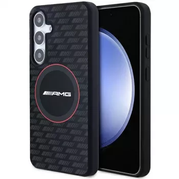 Capa rígida em silicone AMG AMHMS24M23SMRK Carbon Pattern MagSafe para Samsung Galaxy S24+ (SM-S926) - preta
