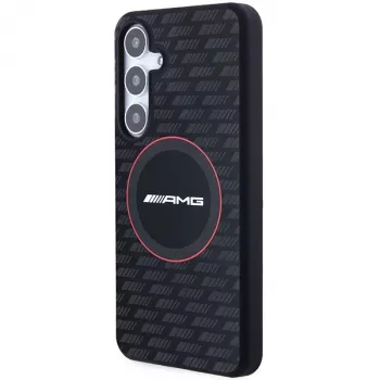 Capa rígida em silicone AMG AMHMS24M23SMRK Carbon Pattern MagSafe para Samsung Galaxy S24+ (SM-S926) - preta