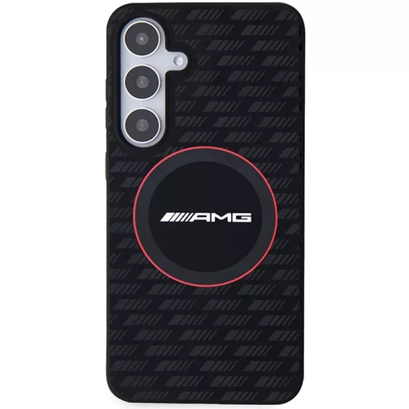 Capa rígida em silicone AMG AMHMS24M23SMRK Carbon Pattern MagSafe para Samsung Galaxy S24+ (SM-S926) - preta