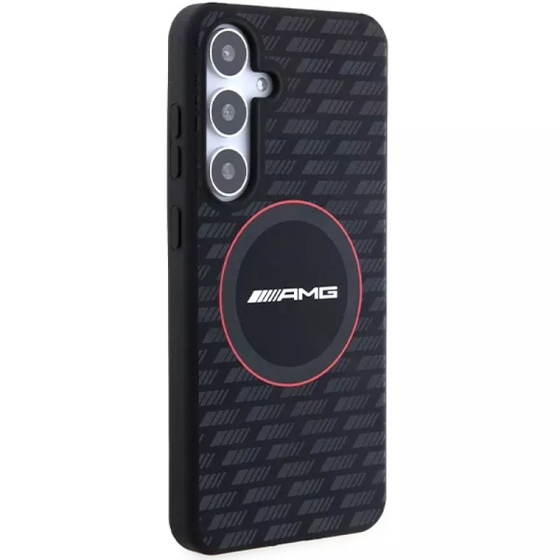 Capa rígida em silicone AMG AMHMS24M23SMRK Carbon Pattern MagSafe para Samsung Galaxy S24+ (SM-S926) - preta