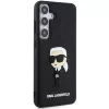 Capa rígida em borracha 3D Karl Lagerfeld KLHCS24S3DRKINK S24 S921 preta Ikonik para Samsung Galaxy S24