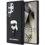 Capa rígida em borracha 3D Karl Lagerfeld KLHCS24L3DRKINK Ikonik para Samsung Galaxy S24 Ultra - preta