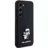 Capa rígida em silicone Karl Lagerfeld KLHCS23SSMHKCNPK S23 S911 preta Karl & Choupette Metal Pin